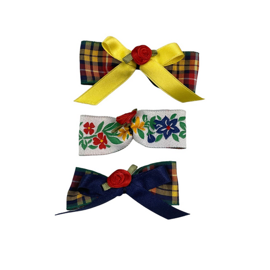 Dog Hair Bow Clips Set of 3 In Yellow