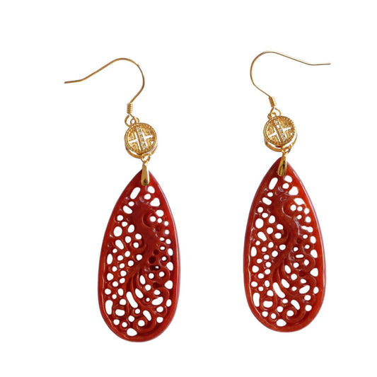 Jade Earrings In Honey Orange